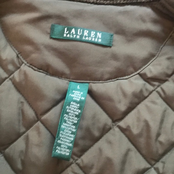 Lauren Ralph Lauren Quilted Olive Green Coat L - Picture 5 of 6